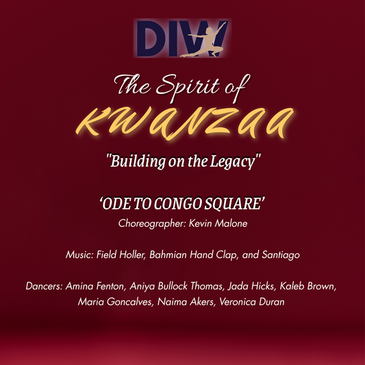 Promotional poster for 'The Spirit of Kwanzaa' with event details on a red background.