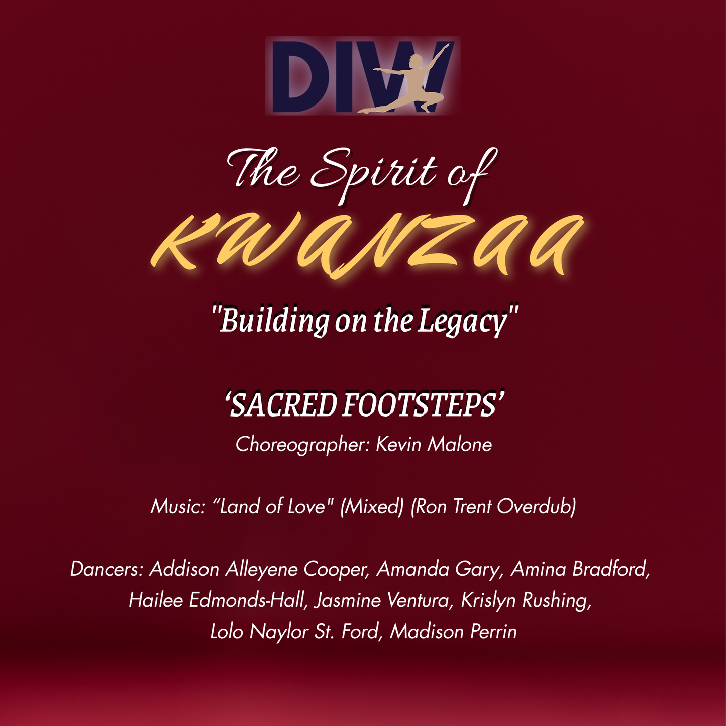 Promotional poster for 'The Spirit of Kwanzaa' with event details on a red background.